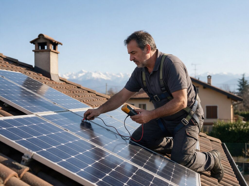 Tecnico al lavoro: assistenza impianto fotovoltaico in provincia di Torino