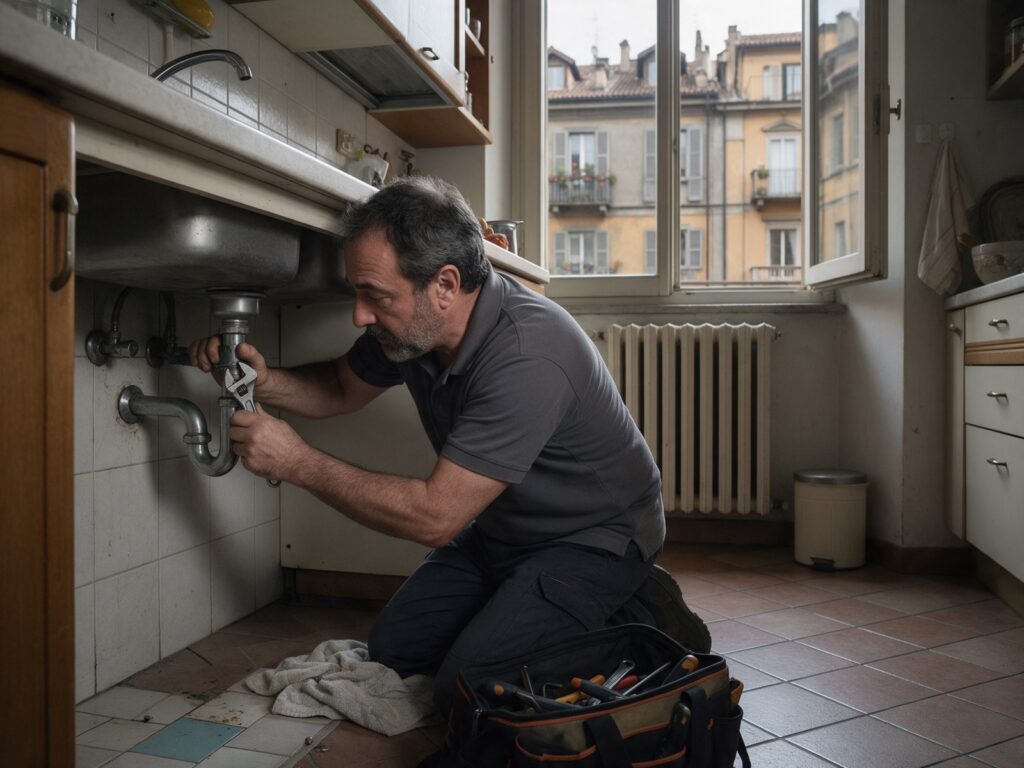 Tecnico al lavoro: idraulico a Torino