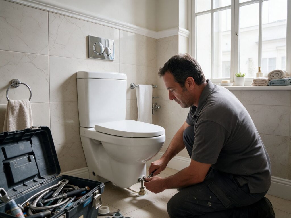 Tecnico al lavoro: sostituzione sanitari e rubinetti a Torino